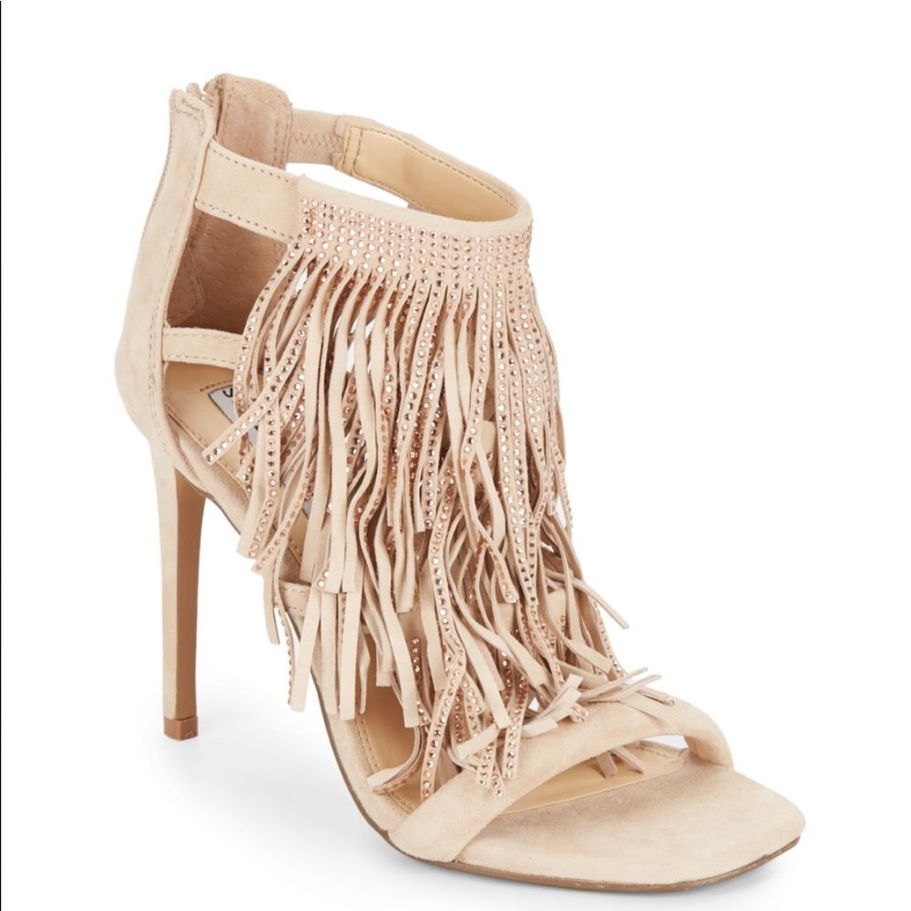 Steve Madden fringe blush heels sz9